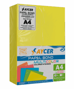 PAPEL BOND COLORES INTENSOS (NEÓN) AYCER 500 HOJAS 75 GR