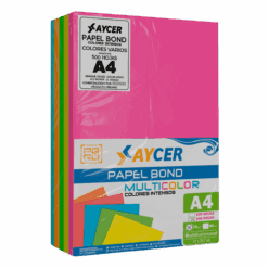 PAPEL BOND COLORES INTENSOS (NEÓN) AYCER 500 HOJAS 75 GR