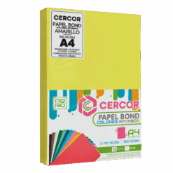 PAPEL BOND COLORES INTENSOS (NEÓN) CERCOR 100 HOJAS 75 GR