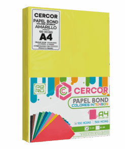 PAPEL BOND COLORES INTENSOS (NEÓN) CERCOR 100 HOJAS 75 GR