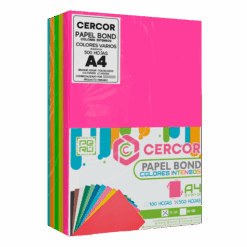 PAPEL BOND COLORES INTENSOS (NEÓN) CERCOR 500 HOJAS 75 GR