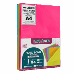 PAPEL BOND COLORES INTENSOS (NEON) MAXCER 100 HOJAS 75 GR