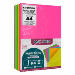 PAPEL BOND COLORES INTENSOS (NEÓN) MAXCER 500 HOJAS 75 GR