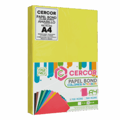 PAPEL BOND COLORES INTENSOS (NEÓN) CERCOR 100 HOJAS 80 GR