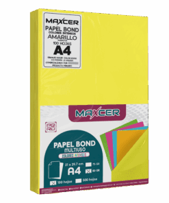 PAPEL BOND COLORES INTENSOS (NÉON) MAXCER 100 HOJAS 80 GR