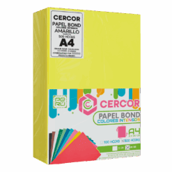 PAPEL BOND COLORES INTENSOS (NEÓN) CERCOR 500 HOJAS 80 GR