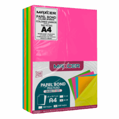 PAPEL BOND COLORES INTENSOS (NEÓN) MAXCER 500 HOJAS 80 GR