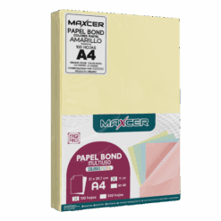 PAPEL BOND PASTEL MAXCER 100 HOJAS 75 GR