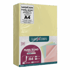 PAPEL BOND COLORES PASTEL MAXCER 500 HOJAS 75GR