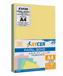 PAPEL BOND COLORES PASTEL AYCER 100 HOJAS 75 GR