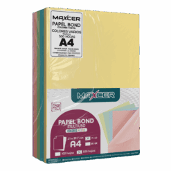PAPEL BOND COLORES PASTEL MAXCER 500 HOJAS 75 GR
