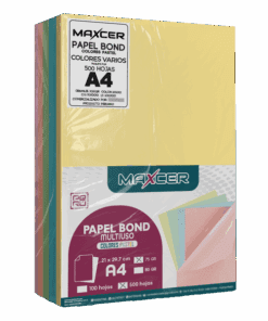 PAPEL BOND COLORES PASTEL MAXCER 500 HOJAS 75 GR