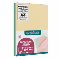 PAPEL BOND COLORES PASTEL MAXCER 100 UND 75 GR