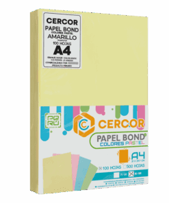 PAPEL BOND COLORES PASTEL CERCOR 100 HOJAS 80 GR