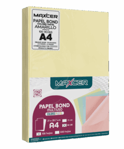 PAPEL BOND COLORES PASTEL MAXCER 100 UND 80 GR