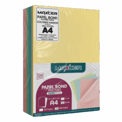 PAPEL BOND COLORES PASTEL MAXCER 500 UND 80GR