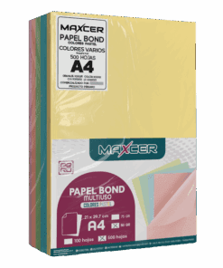 PAPEL BOND COLORES PASTEL MAXCER 500 UND 80GR